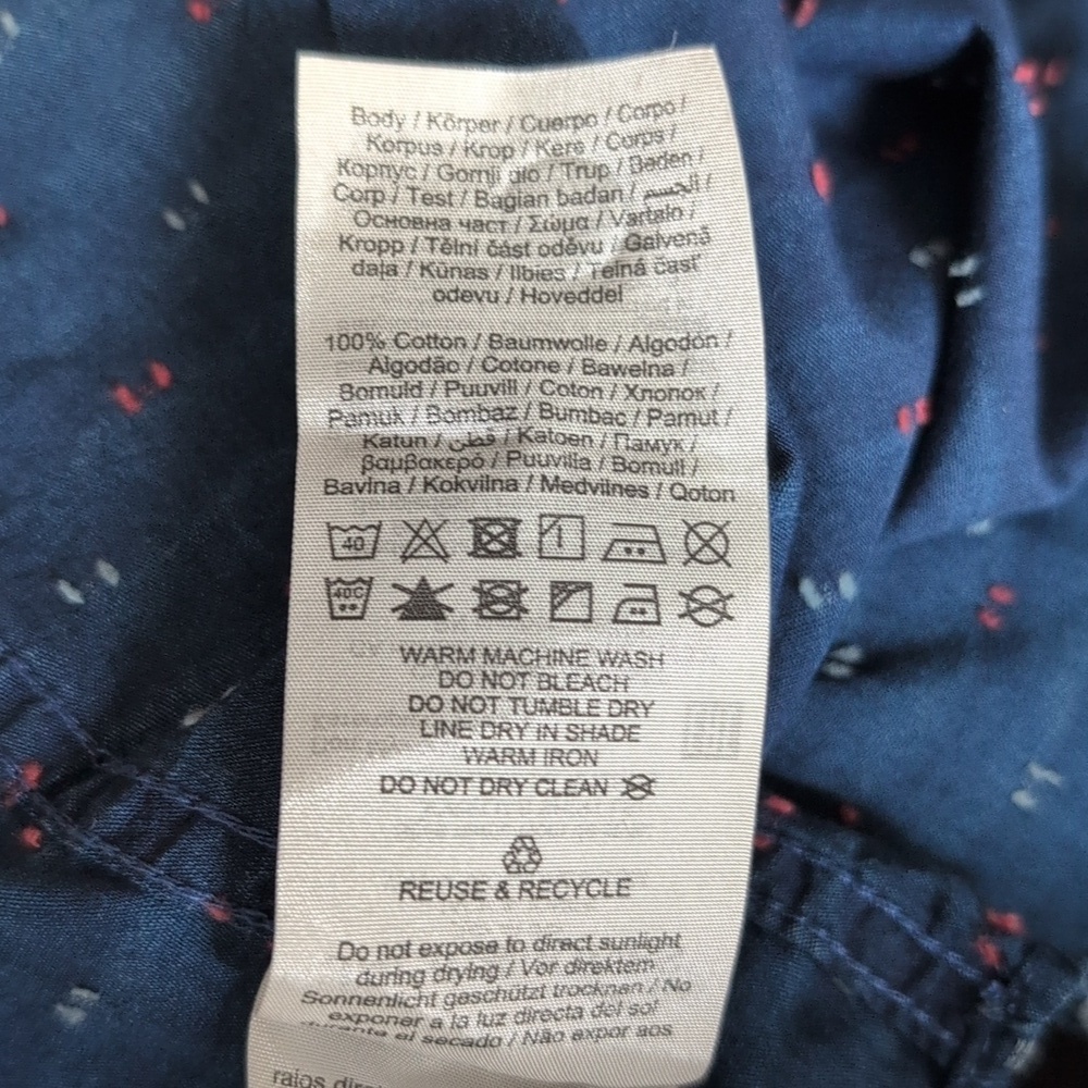 Jack & Jones Button Down Shirt w/ Faded Stripes Stitched Dots - Men's Small - Picture 7 of 7
